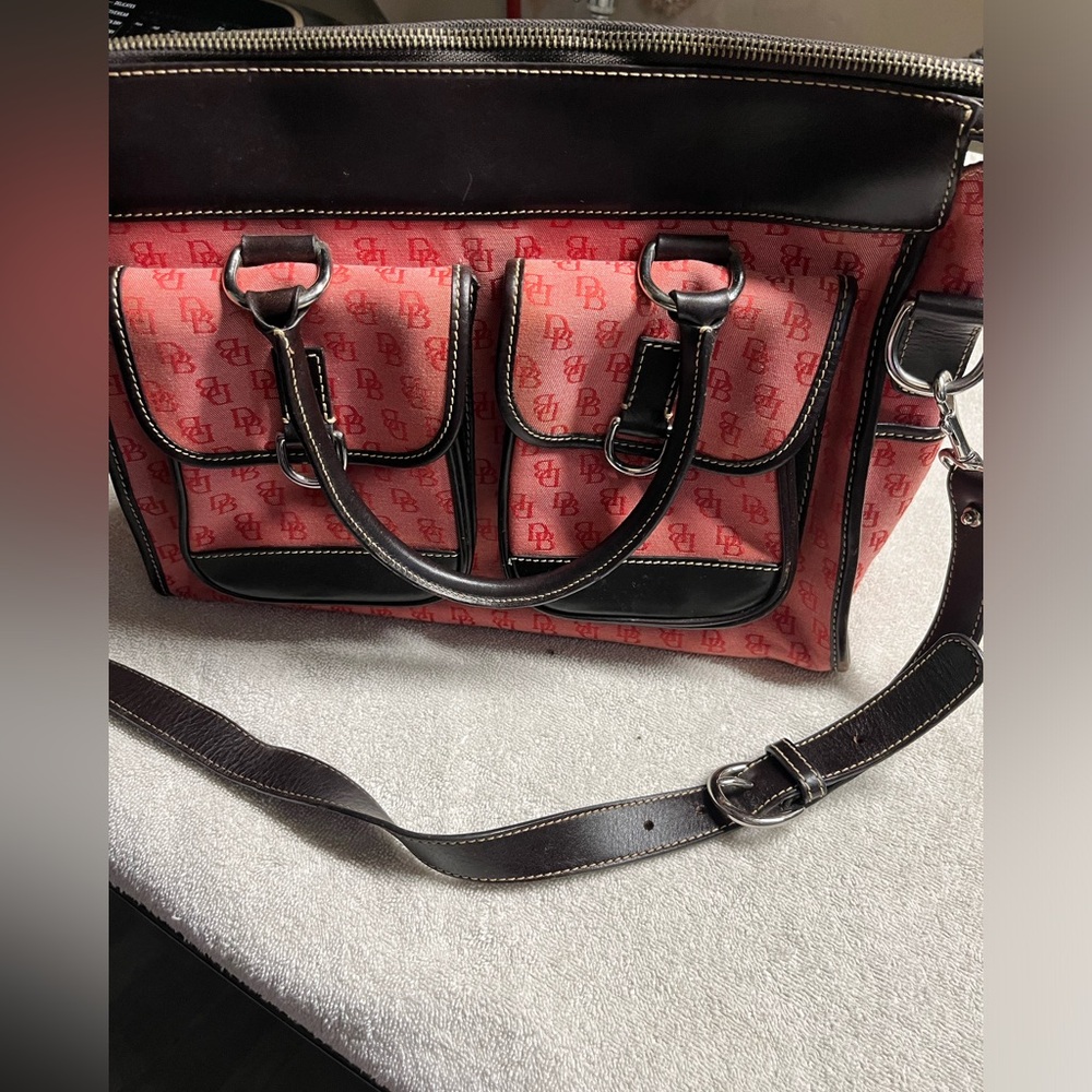 Vintage Red and dark brown Dooney & Bourke purse